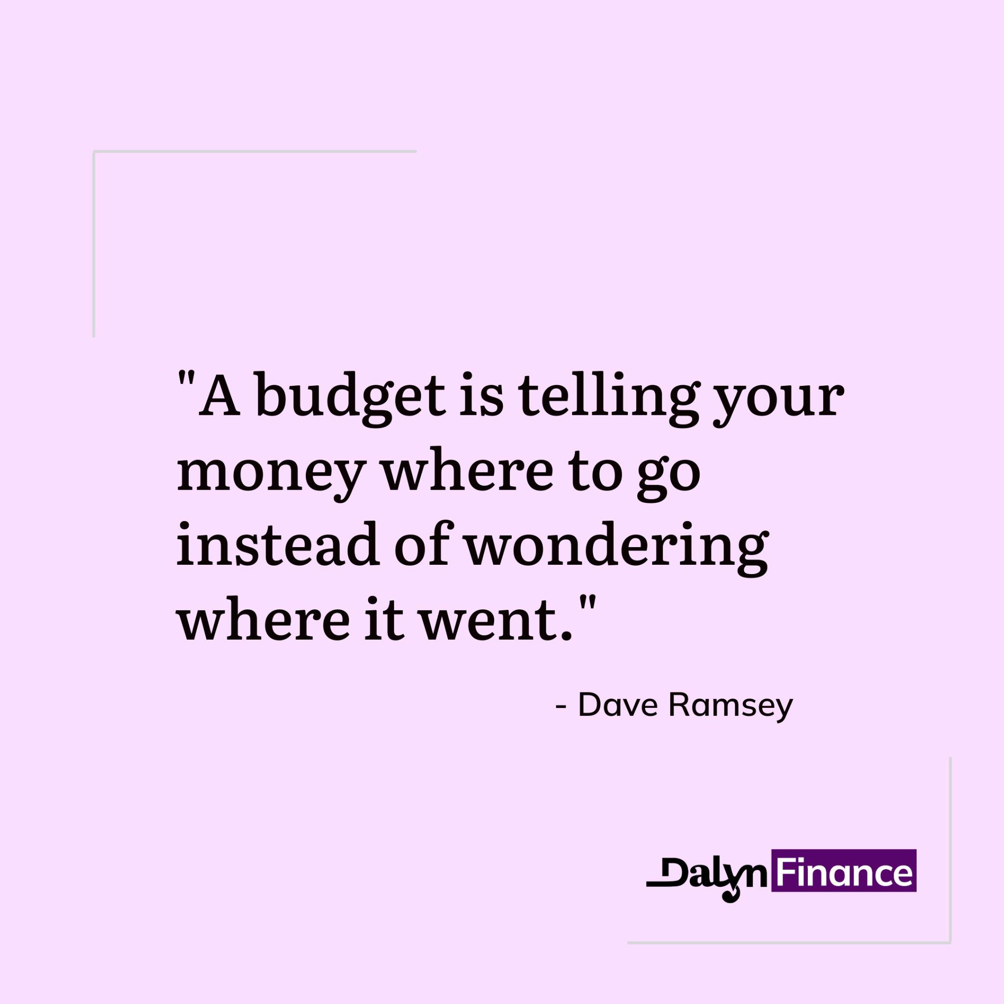 A budget quote by Dave Ramsey